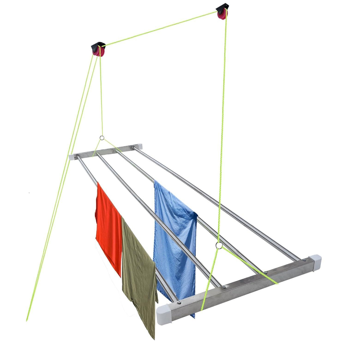 Heavy-Duty Stainless Steel 4-Pipe Clothes Dryer – 6 Feet, UV-Protected Nylon Rope, Economy Model. Perfect for Balcony Drying and Clothes Stand - Singhal Mart