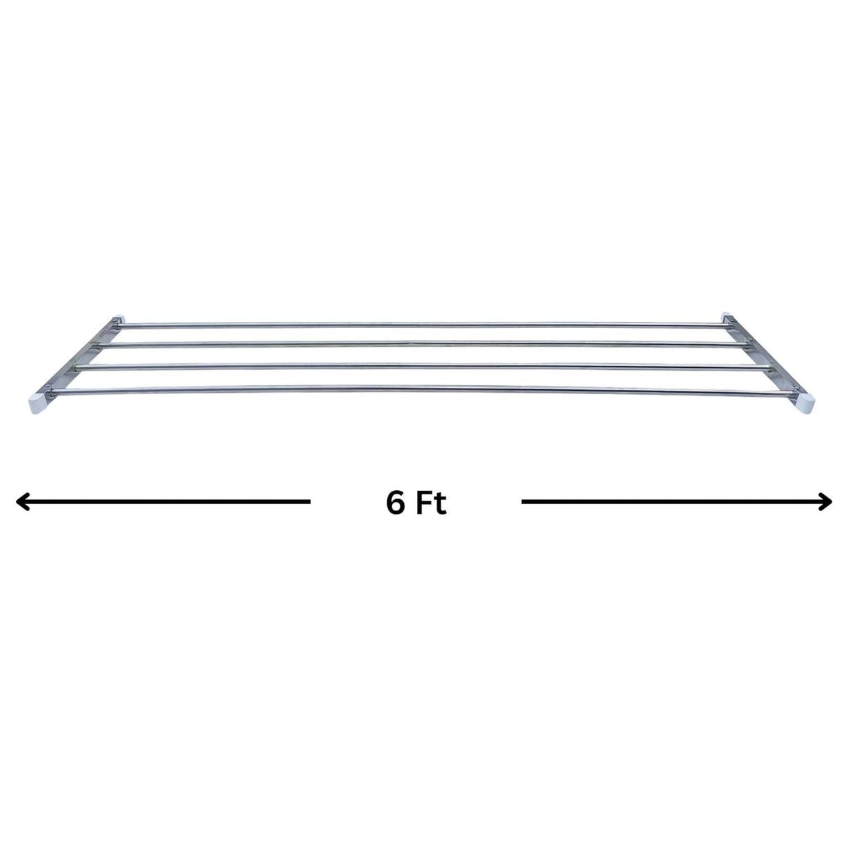 Heavy-Duty Stainless Steel 4-Pipe Clothes Dryer – 6 Feet, UV-Protected Nylon Rope, Economy Model. Perfect for Balcony Drying and Clothes Stand - Singhal Mart