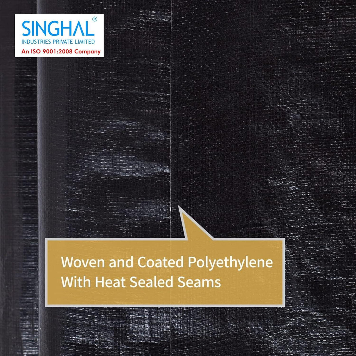 Heavy Duty Tarpaulin Sheet Black 170 GSM - Reinforced, UV Resistant, Waterproof - Singhal Mart