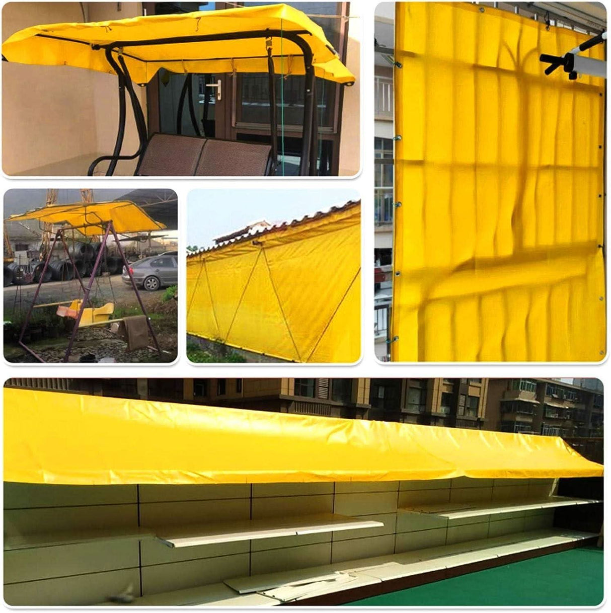 Heavy Duty Tarpaulin Sheet Yellow 170 GSM - Reinforced, UV Resistant, Waterproof - Singhal Mart