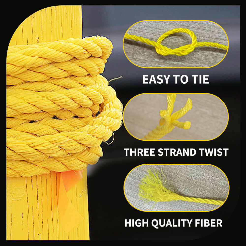 Singhal PP Rope Yellow 220m | High Tensile Strength Nylon Virgin Plastic Twist Rope | Durable, Lightweight, Weatherproof Multiuse Rope for Indoor & Outdoor – Clothes Drying, Packing, Fishing, Survey Line & More