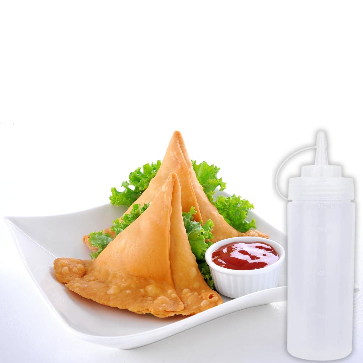 Ketchup Dispenser Bottle, 360 ML White – Pack of 3 Plastic Squeeze Bottles with Caps for Mustard and Sauces, Great for Home, Dining, and Cafes - Singhal Mart