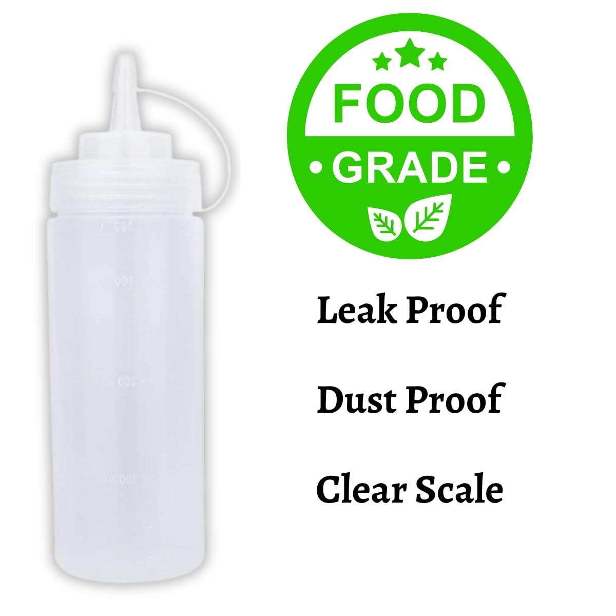 Ketchup Dispenser Bottle, 360 ML White with Cap – Plastic Squeeze Bottle for Mustard and Sauces, Perfect for Home, Dining Tables, and Cafes - Singhal Mart