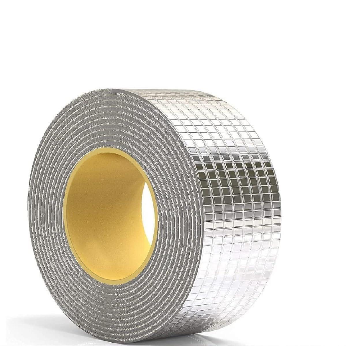 Leakage Repair Waterproof Tape – 5CM x 5M. Aluminum Foil and Butyl Rubber Tape for Pipe and Roof Water Leakage Solutions, Adhesive Sealing - Singhal Mart