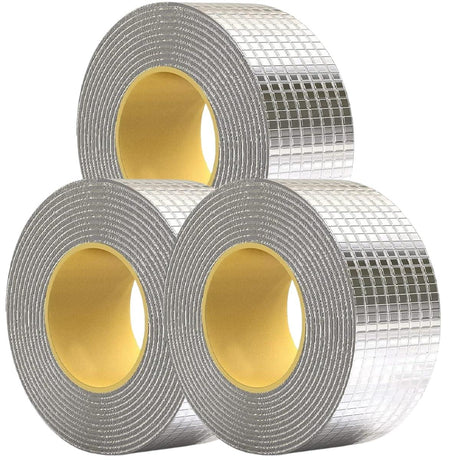 Leakage Repair Waterproof Tape, 5CM x 5M – Pack of 3. Aluminum Foil and Butyl Rubber Adhesive Tape for Pipe and Roof Water Leakage Solutions - Singhal Mart