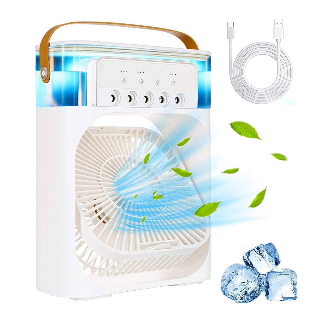 Mini Cooler for Room Cooling - Portable Air Cooler, 3 in 1 Home and Office Air Conditioner - Compact size with 7 color LED Light - Singhal Mart