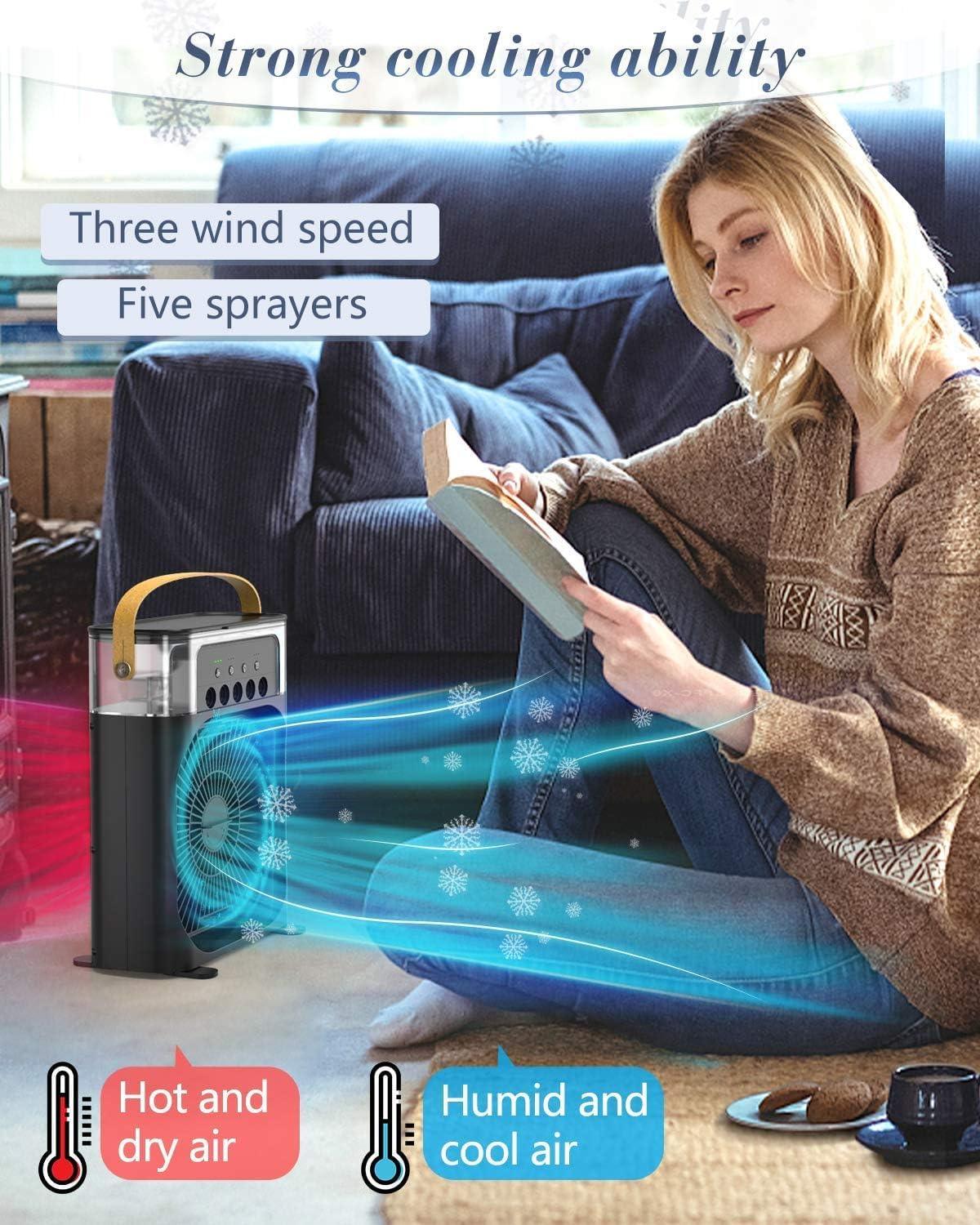 Mini Cooler for Room Cooling - Portable Air Cooler, 3 in 1 Home and Office Air Conditioner - Compact size with 7 color LED Light - Singhal Mart