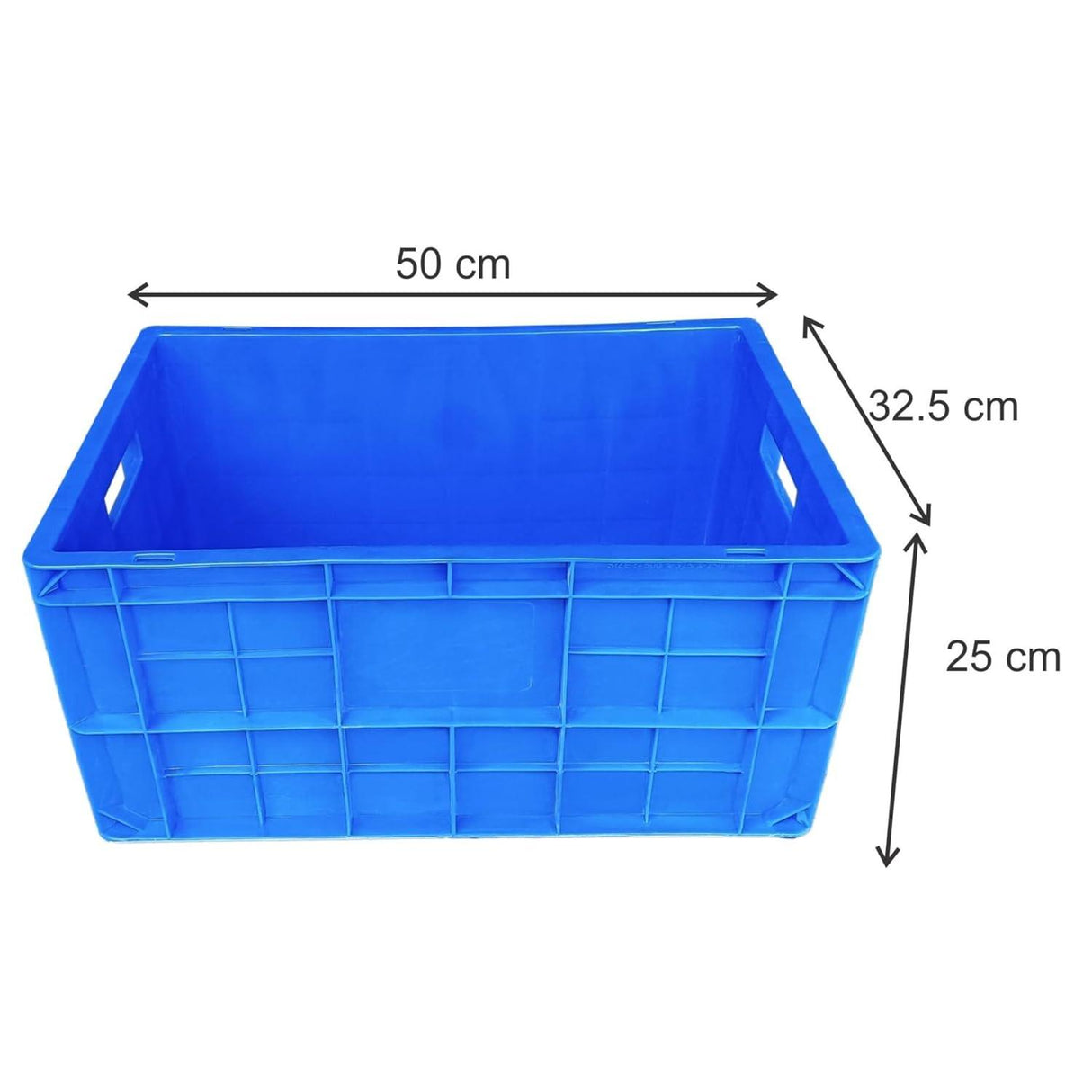Multipurpose Heavy Duty Plastic Storage Crates - 50x32.50x25 CM | Shelf Basket | Storage Bin for Vegetables, Fruits, Milk | Durable Crate for Storage - Singhal Mart