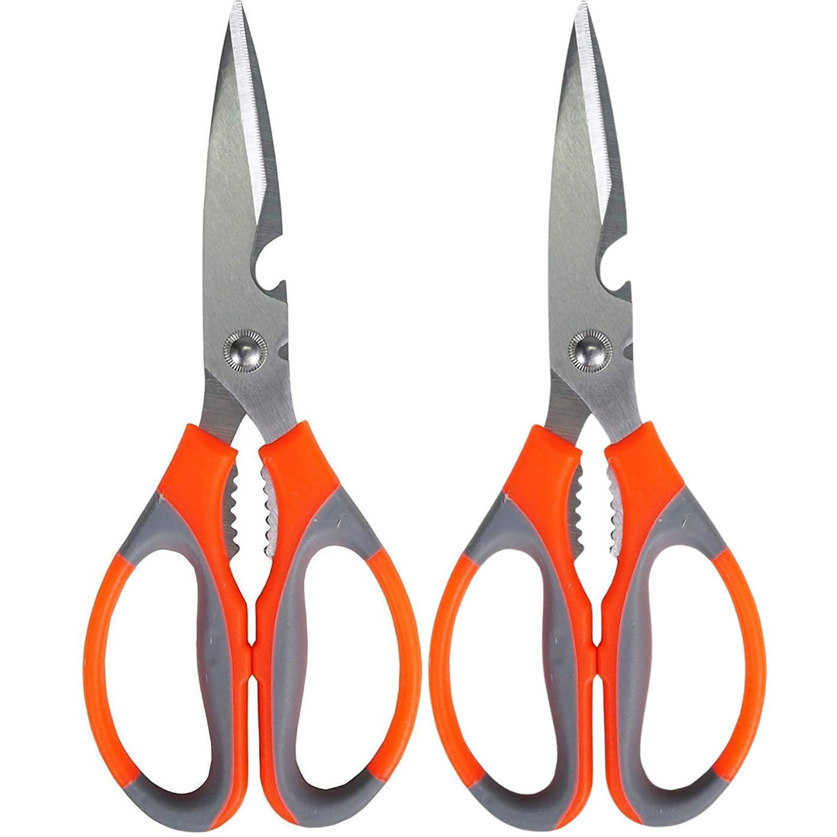 Multipurpose Kitchen Scissors – High-Grade Stainless Steel Blades for Home and Gardening. Precision Ground Edge for Versatile Use, Pack of 2 - Singhal Mart