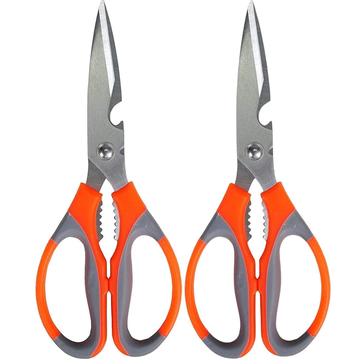 Multipurpose Kitchen Scissors – High-Grade Stainless Steel Blades for Home and Gardening. Precision Ground Edge for Versatile Use, Pack of 2 - Singhal Mart