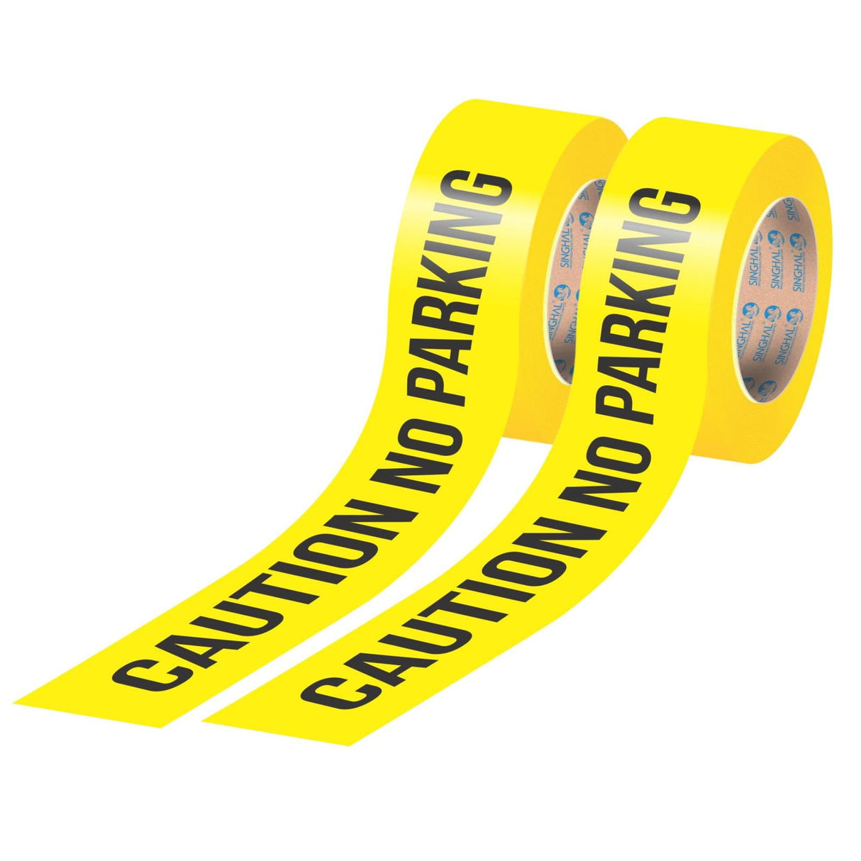 No Parking Caution Tape Roll – 3 Inch x 300 Meter, Pack of 2. High-Visibility Bright Yellow with Bold Black Print. Waterproof Warning Tape - Singhal Mart