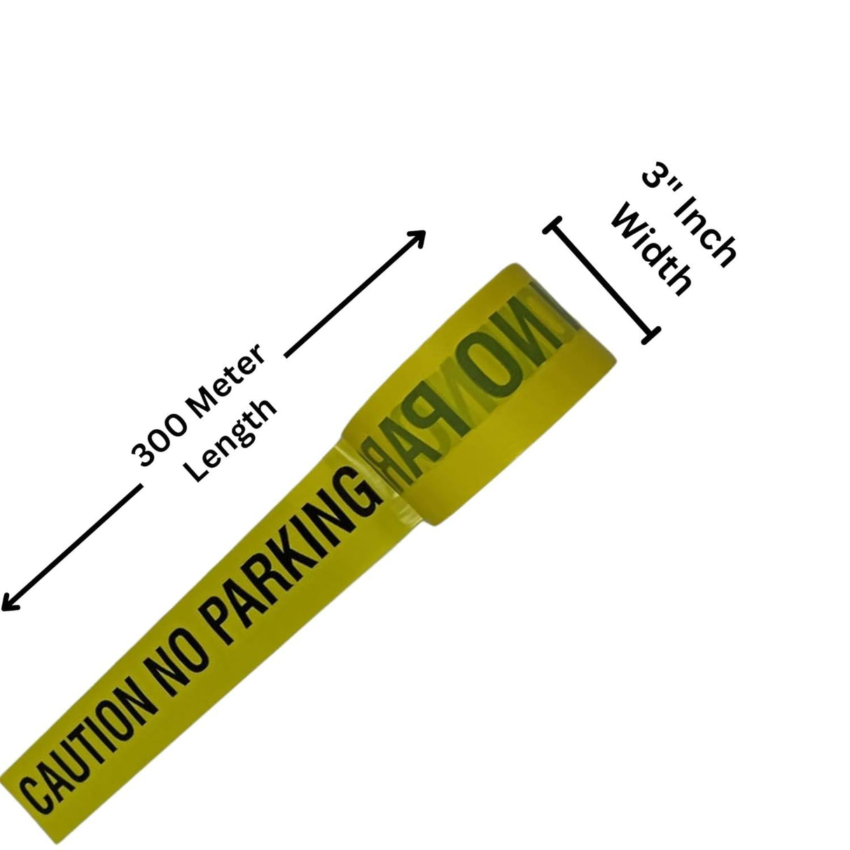 No Parking Caution Tape Roll – 3 Inch x 300 Meter, Pack of 2. High-Visibility Bright Yellow with Bold Black Print. Waterproof Warning Tape - Singhal Mart