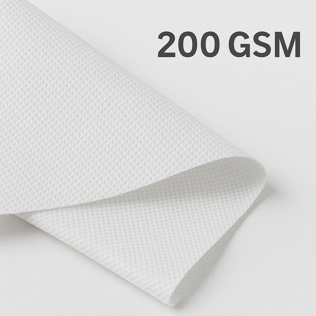 Singhal Textured Spun Bond Non-Woven Fabric Roll, 124 cm Width x 200 Meter Length, 200 GSM, Heavy Duty, Multipurpose Fabric for Agriculture, Upholstery, Crafting, and Industrial Use (Bright White)