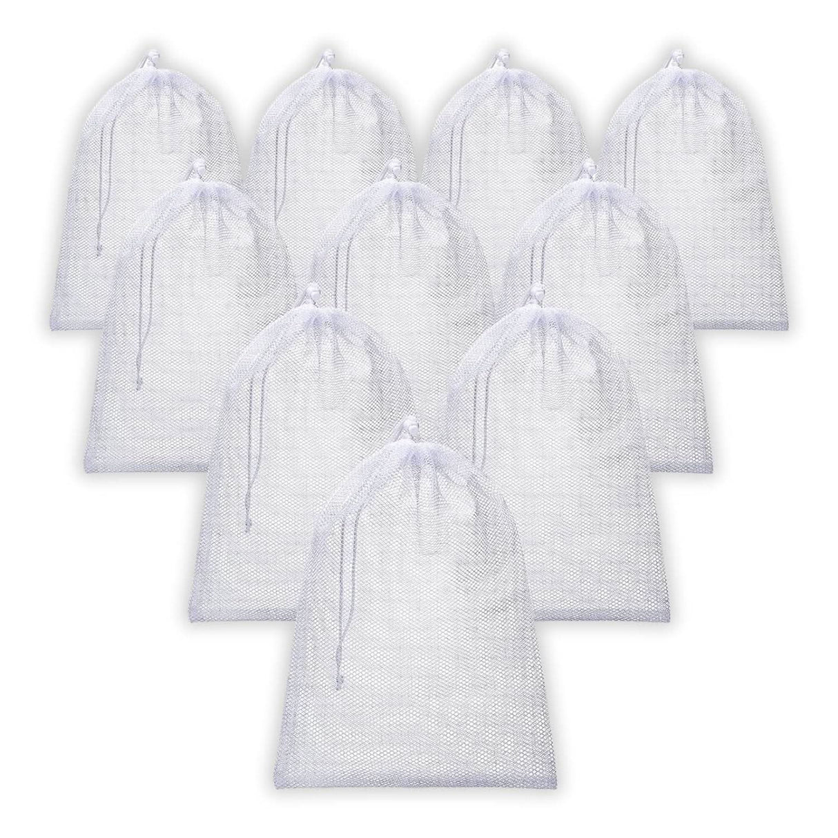 PP Mesh Storage Bags 18x33 Inch White Color Up to 25kg Capacity - Singhal Mart