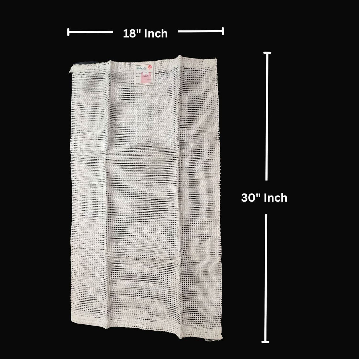PP Mesh Storage Bags 18x33 Inch White Color Up to 25kg Capacity - Singhal Mart