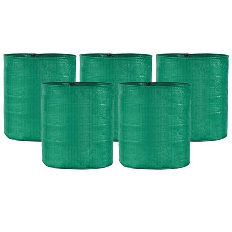 Pack of 5 Green SINGHAL HDPE UV-Protected Round Grow Bags (24x24 Inches) – Ideal for Terrace & Veggie Gardens - Singhal Mart