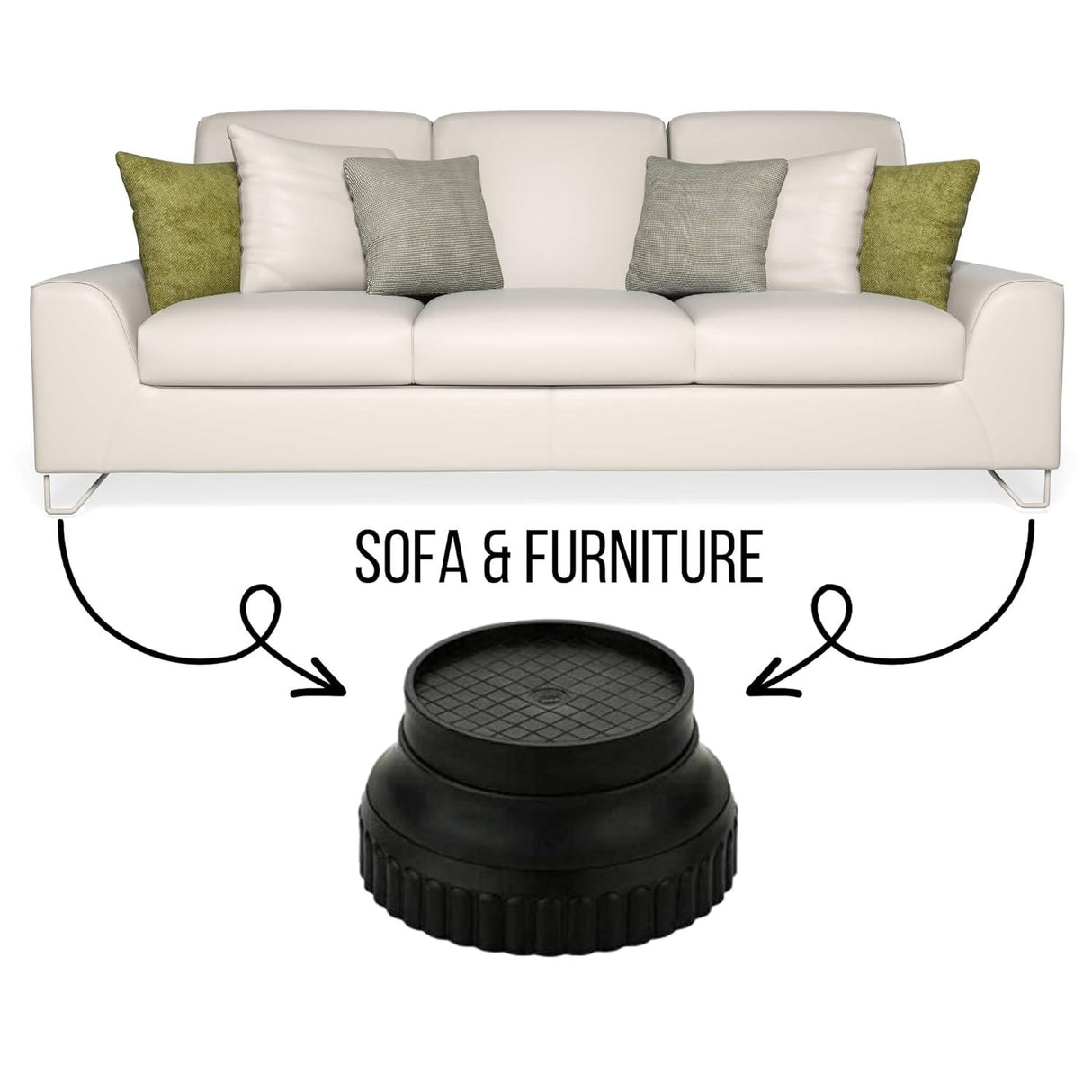 Pack of 8 Plastic Round Base Stands for Beds, Refrigerators, and Washing Machines – Versatile and Durable Support Solutions - Singhal Mart