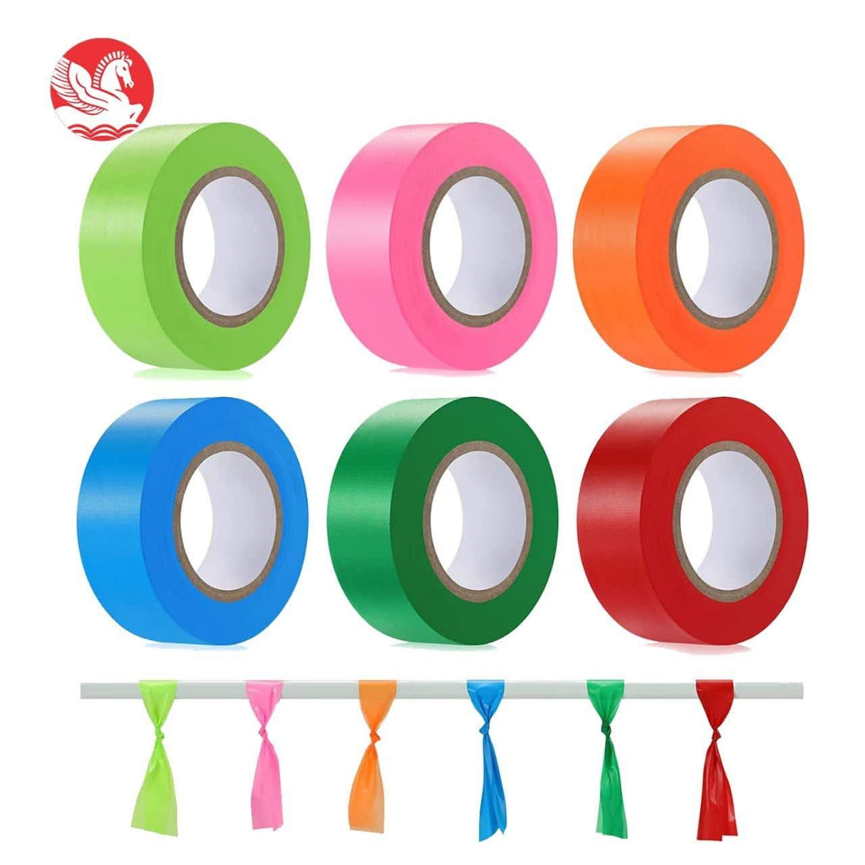 Party Decoration Ribbon 6 pcs each 1.5 Inch,x45 Meter - Singhal Mart