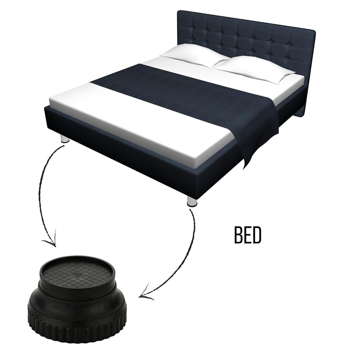 Plastic Round Base Stand for Bed, Refrigerator, Washing Machine – Set of 12 - Singhal Mart