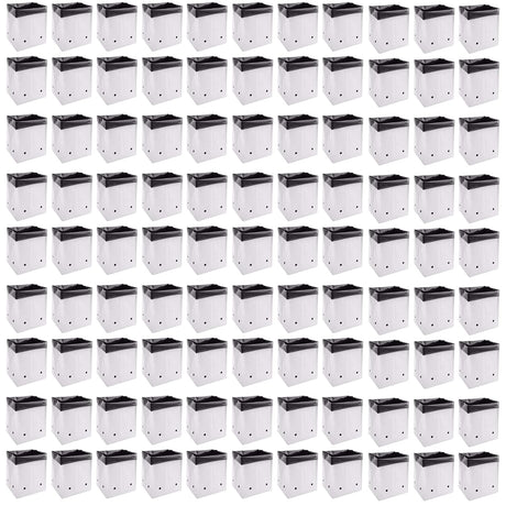 Poly Grow Bags - 100 pcs, 24x24x40 cm, White Outside, Black Inside. Perfect for growing vegetables and flowering plants. Durable and spacious for all needs. - Singhal Mart