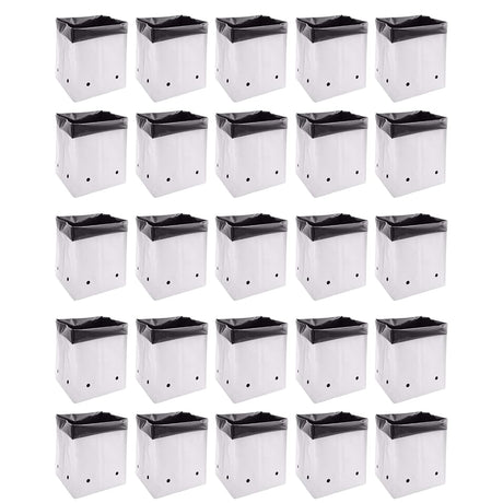 Poly Grow Bags - 30 pcs, 24x24x40 cm, White Outside, Black Inside. Perfect for vegetables and flowering plants. Durable and spacious for all gardening needs - Singhal Mart