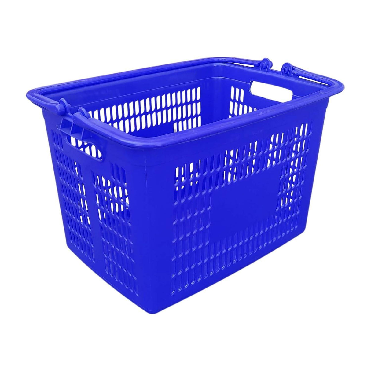 Portable Rectangular Plastic Shopping Basket with Handle – Blue, Perfect for Grocery and Vegetable Shopping, Durable and Convenient - Singhal Mart