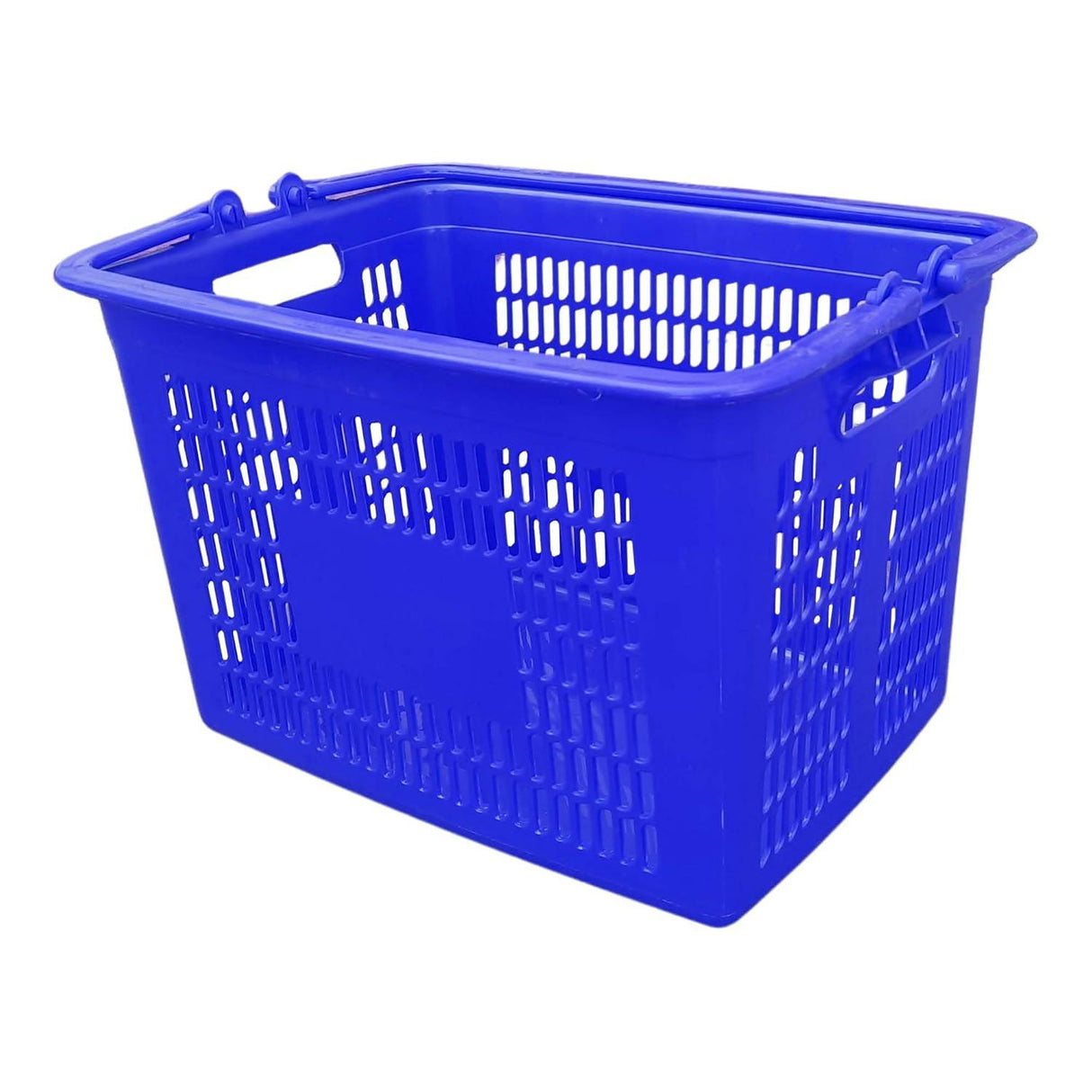 Portable Rectangular Plastic Shopping Basket with Handle – Blue, Perfect for Grocery and Vegetable Shopping, Durable and Convenient - Singhal Mart