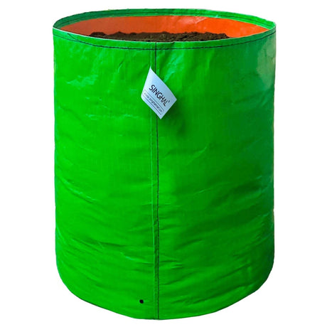 Premium 260 GSM Green HDPE UV-Protected Round Grow Bags for Durable Terrace and Vegetable Gardening - Reliable for All Plants! - Singhal Mart