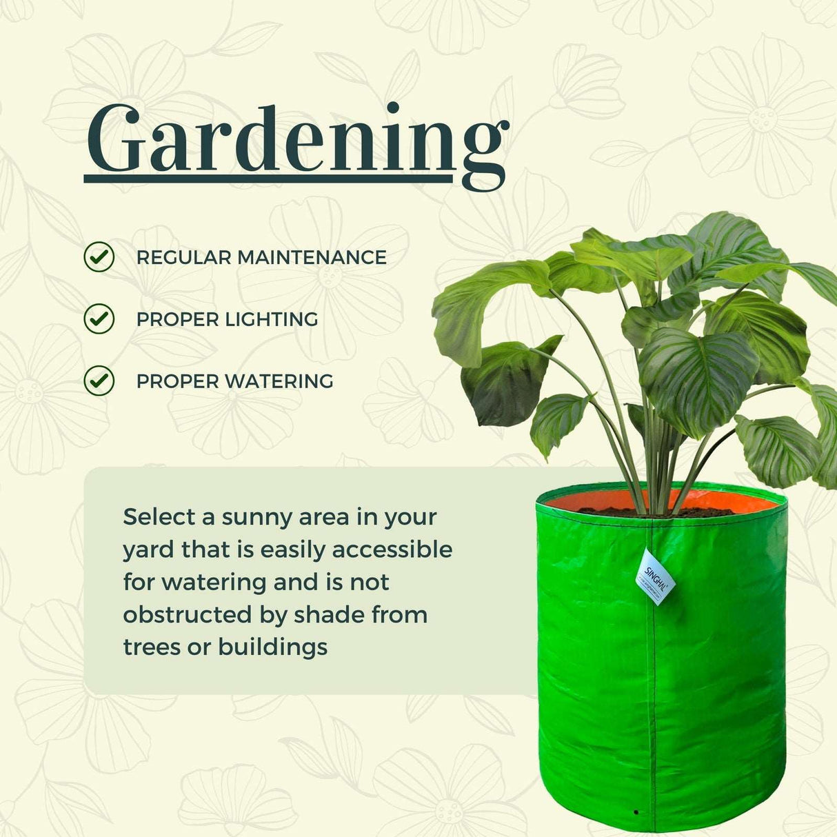 Premium 260 GSM Green HDPE UV-Protected Round Grow Bags for Durable Terrace and Vegetable Gardening - Reliable for All Plants! - Singhal Mart