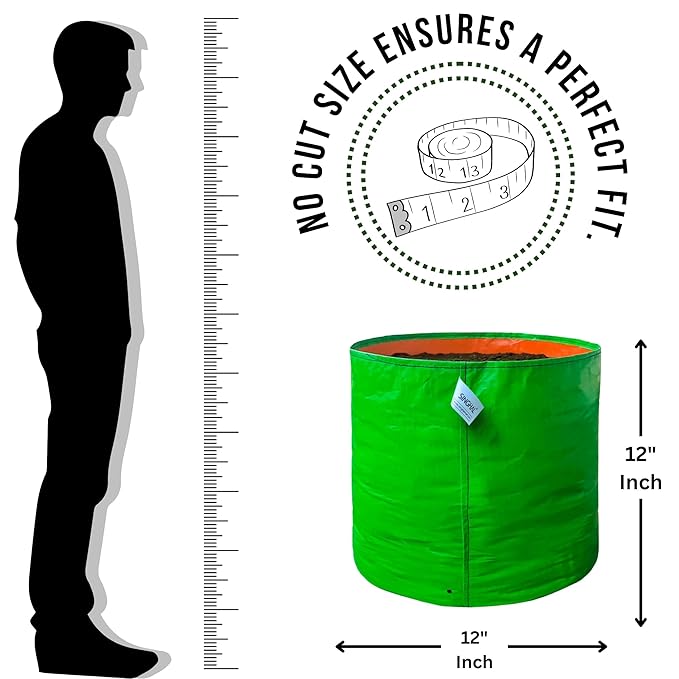 Premium 260 GSM Green HDPE UV-Protected Round Grow Bags for Durable Terrace and Vegetable Gardening - Reliable for All Plants! - Singhal Mart