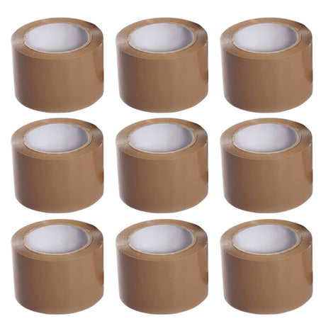 Premium Cello Tape 2 Inch (5 cm) Wide, 65m Length, Brown | BOPP Packaging Tape, Set of 6 Rolls - Singhal Mart