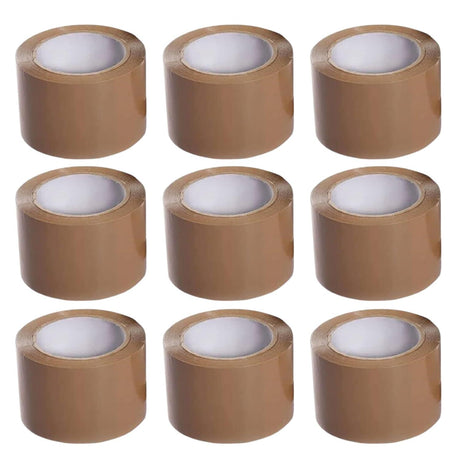 Premium Cello Tape 2 Inch (5 cm) Wide, 65m Length, Brown | BOPP Packaging Tape, Set of 6 Rolls - Singhal Mart