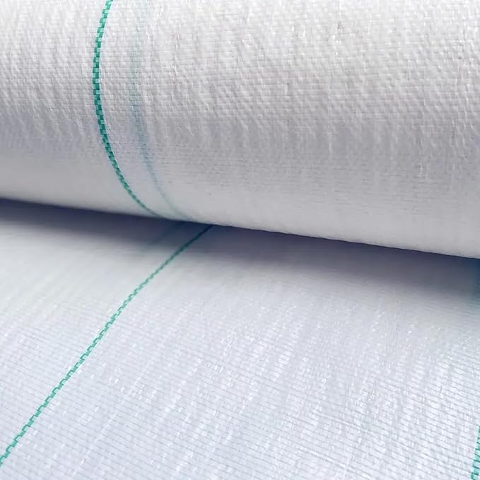 Premium Garden Weed Control Barrier Mat 4x15m - 110 GSM Heavy Duty Landscape Fabric for Gardening, Agriculture, and Outdoor Projects - White - Singhal Mart