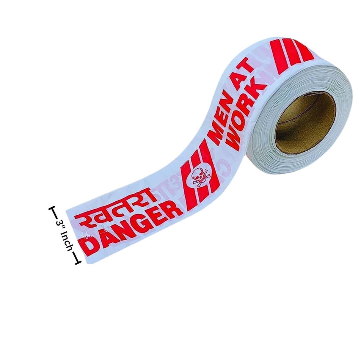 Red and White Caution Tape - 150 Meters Long, 3 Inches Wide (Pack of 1) - Singhal Mart