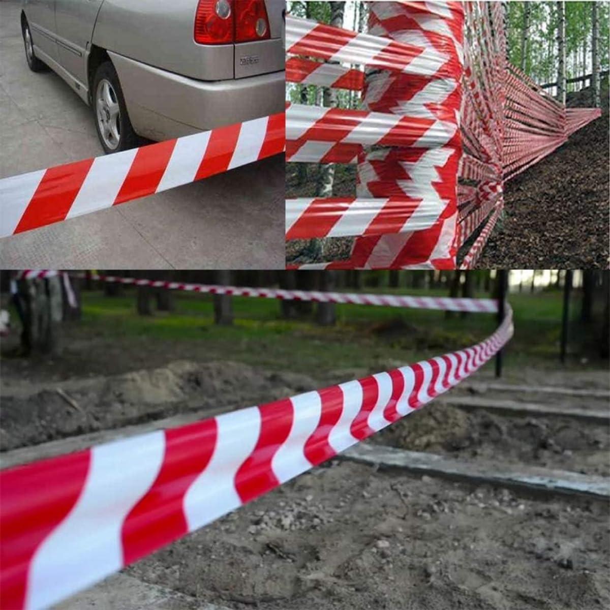 Red and White Safety Warning Tape Roll for Barricading Adhesive 3inch x 150 mtr - Singhal Mart