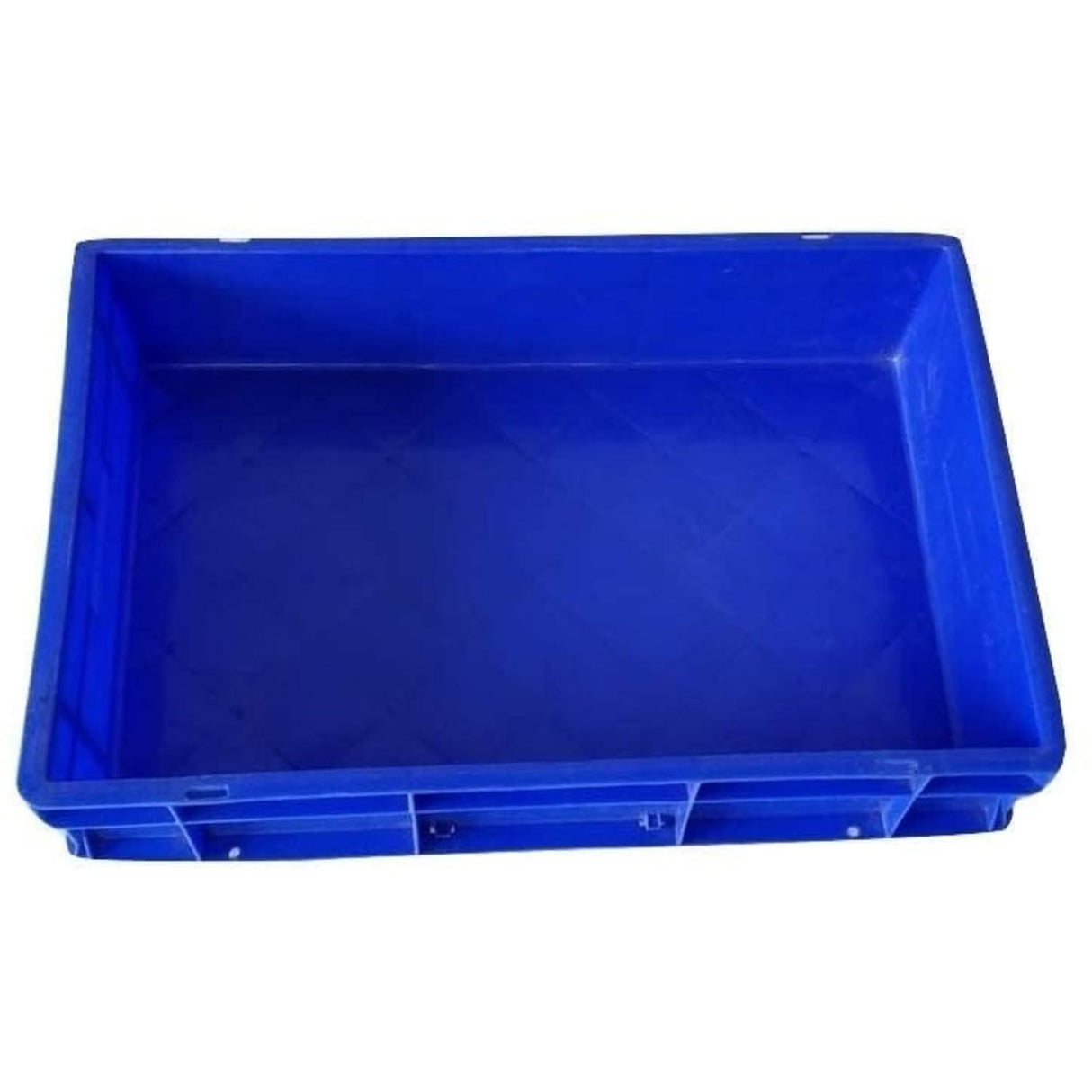 SINGHAL 10-Pack Heavy Duty Blue Plastic Crates, 40x30x12 CM | Versatile Storage Bins for Fruits, Vegetables, Milk, and More | Shelf Baskets - Singhal Mart