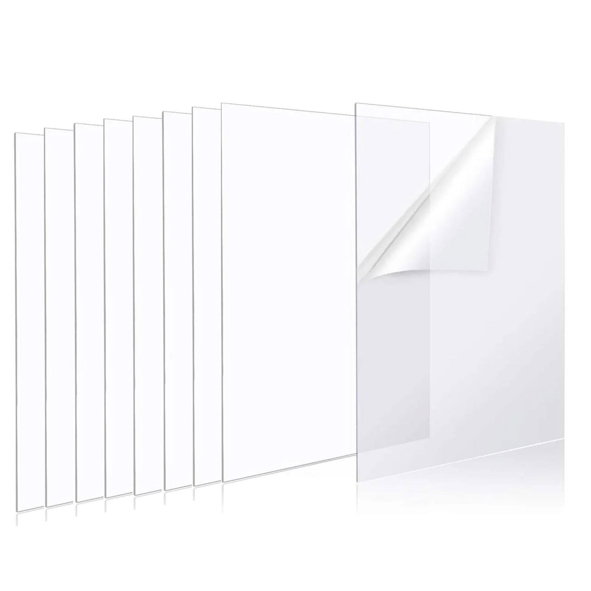 SINGHAL 27x18 Inch Clear PP Transparent Sheets, 350 Micron, Pack of 10 with Protective Masking Film on One Side for Surface Protection - Singhal Mart