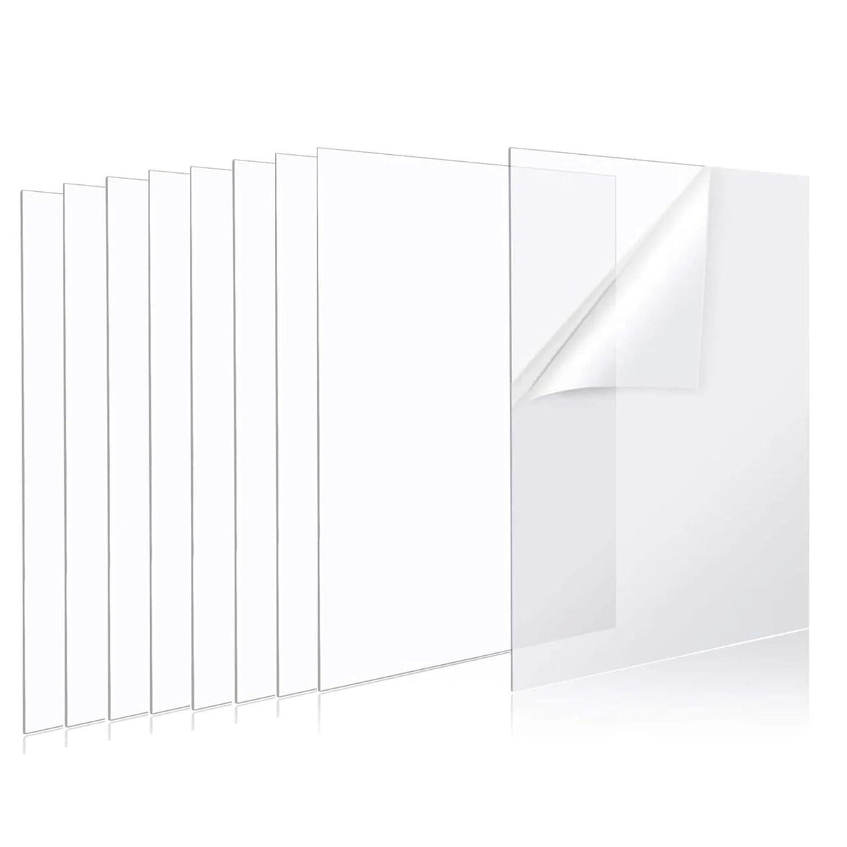 SINGHAL 27x18 Inch Clear PP Transparent Sheets, 350 Micron, Pack of 10 with Protective Masking Film on One Side for Surface Protection - Singhal Mart