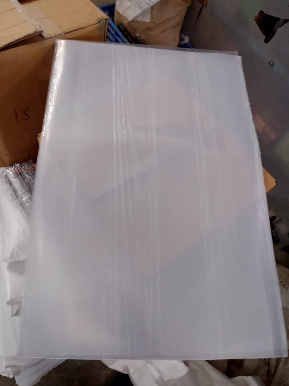 SINGHAL 27x18 Inch Clear PP Transparent Sheets, 350 Micron, Pack of 10 with Protective Masking Film on One Side for Surface Protection - Singhal Mart