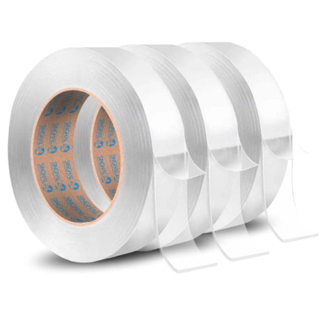 SINGHAL 3 Meters Silicone Double-Sided Tape, Pack of 3 | Super Sticky Gel Grip, Washable, Reusable, No Residue – Versatile Tape for Home & Office - Singhal Mart