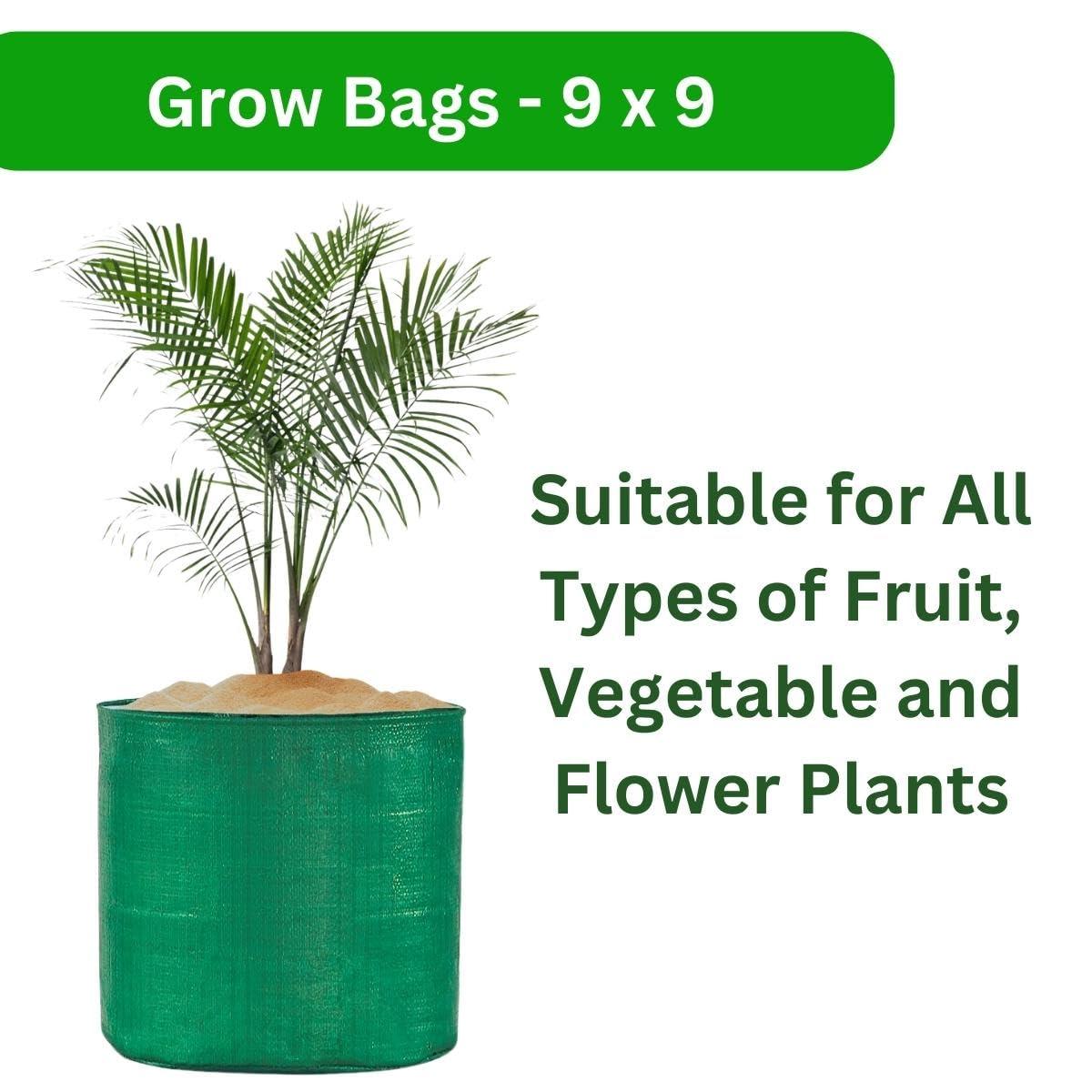 SINGHAL 9x9 Inch UV-Protected HDPE Grow Bags, Pack of 20 – Green, Perfect for Terrace and Vegetable Gardening - Singhal Mart