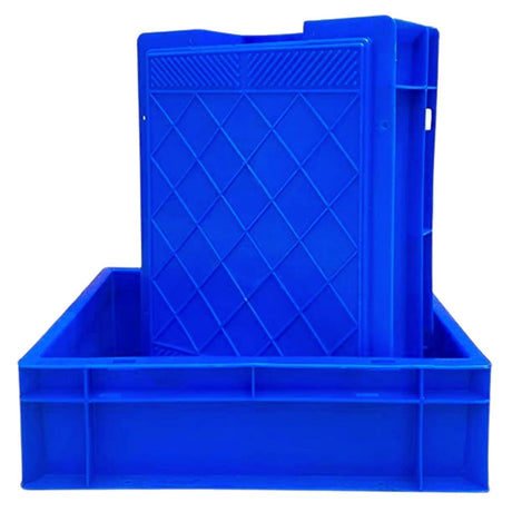 SINGHAL Blue Heavy Duty Plastic Crate 40x30x12 CM | Multipurpose Storage | Shelf Basket | for Vegetables, Fruits, Milk | Pack of 2 - Singhal Mart