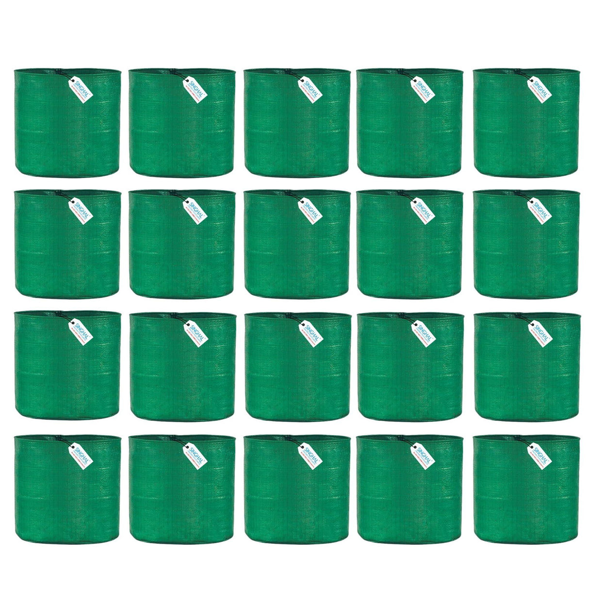 SINGHAL HDPE UV-Protected Round Grow Bags 24x24 Inches, Pack of 20, Green—Ideal for Terrace and Vegetable Gardening - Singhal Mart