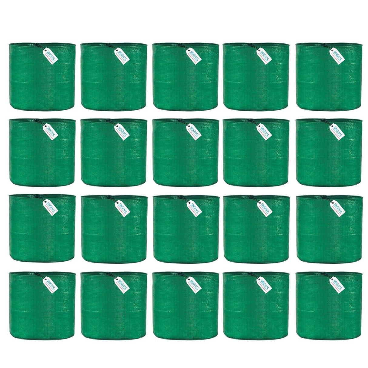 SINGHAL HDPE UV-Protected Round Grow Bags 24x24 Inches, Pack of 20, Green—Ideal for Terrace and Vegetable Gardening - Singhal Mart