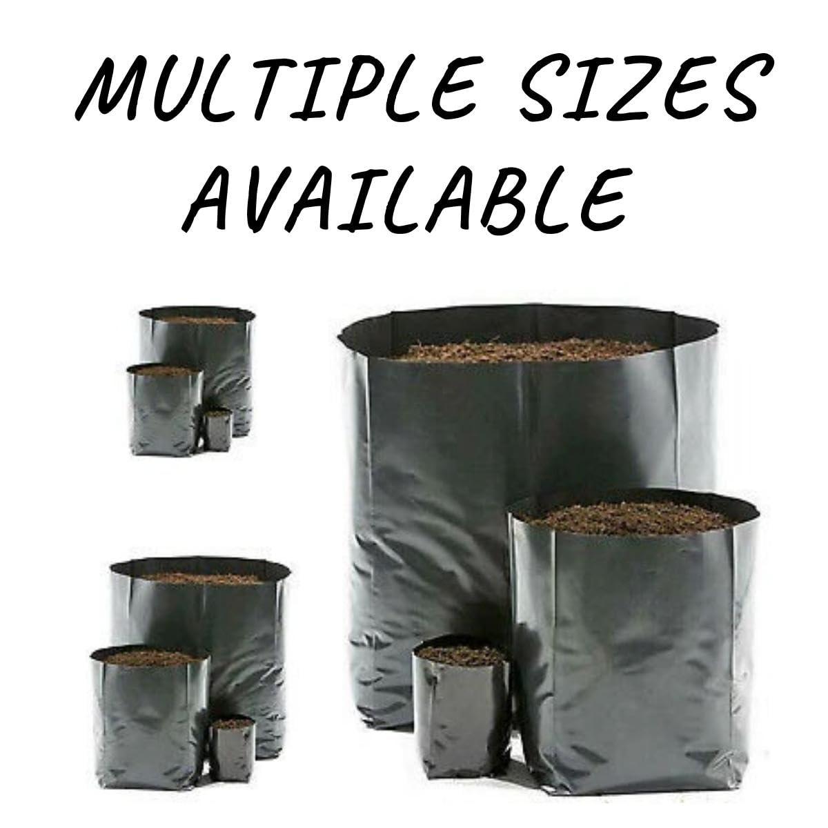 SINGHAL HDPE UV-Resistant Black Poly Grow Bags | 8x9, 25-Pack for Garden & Nursery - Singhal Mart