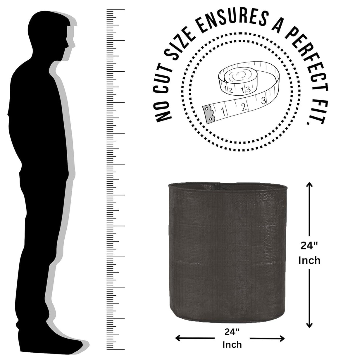 SINGHAL HDPE UV-Resistant Round Grow Bags 24x24 Inch, Black, Pack of 10 – Ideal for Terrace & Veggie Gardens - Singhal Mart