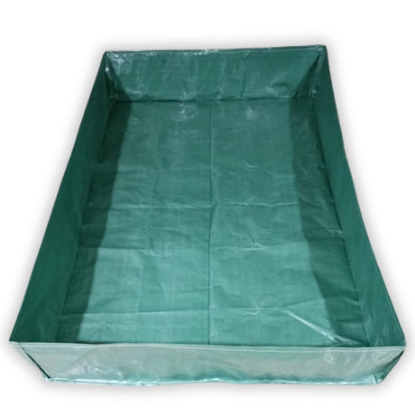 SINGHAL HDPE UV Protected Green Color Rectangular Plants Grow Bags, 6x4x1 Ft - Ideal for Vegetable Terrace Gardening (6 x 4 x 1 Feet) - Singhal Mart