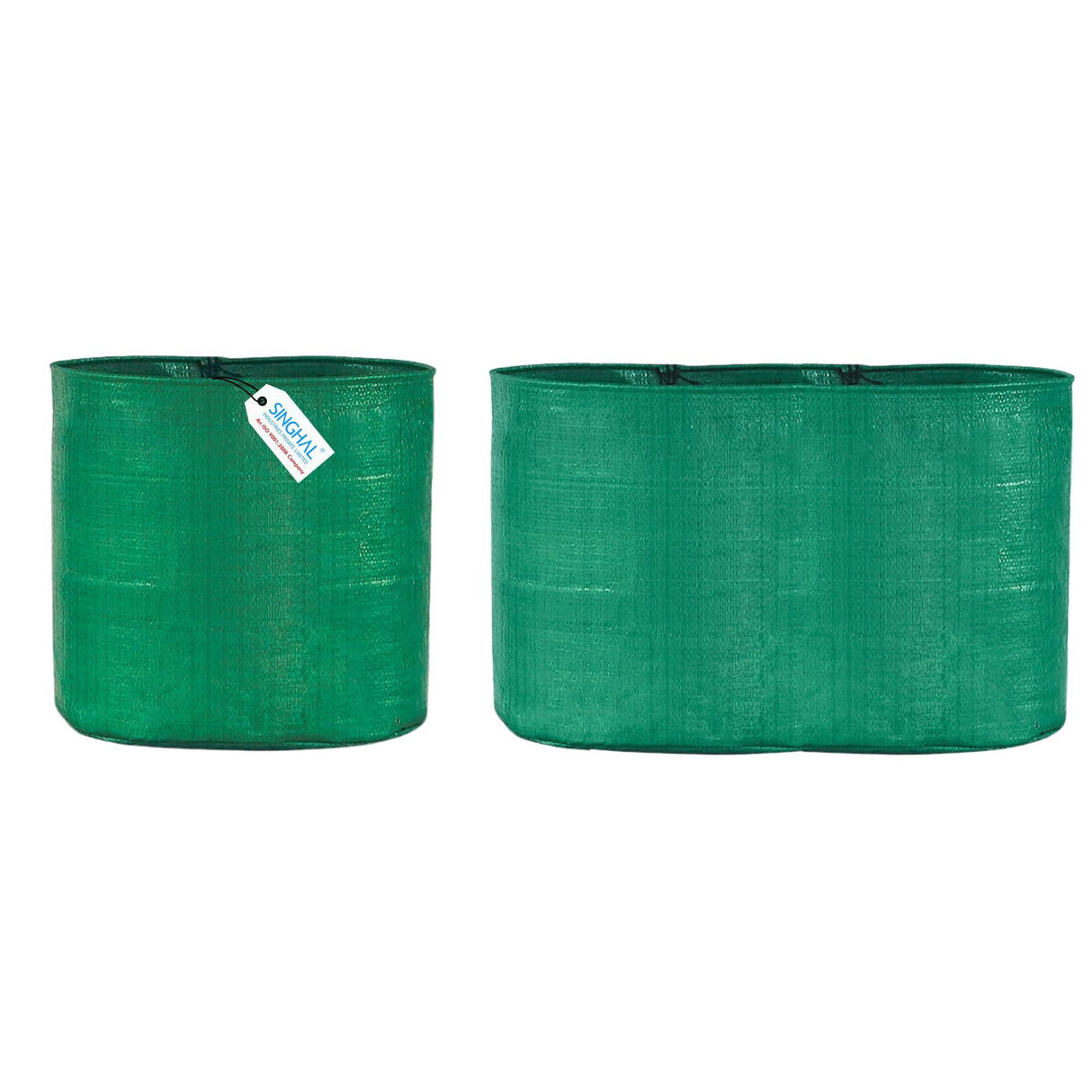 SINGHAL HDPE UV Protected Green Grow Bags Combo, 12x12" & 24x9" | 1 Bag Each | Pack of 2 - Singhal Mart
