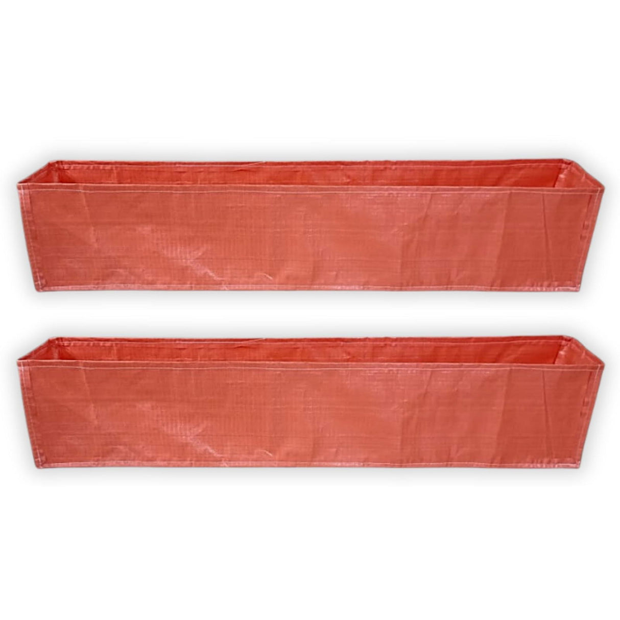 SINGHAL HDPE UV Protected Rectangular Grow Bags 60x12x12 Inches Pack of 2, Ideal for Terrace and Vegetable Gardening (Orange) - Singhal Mart
