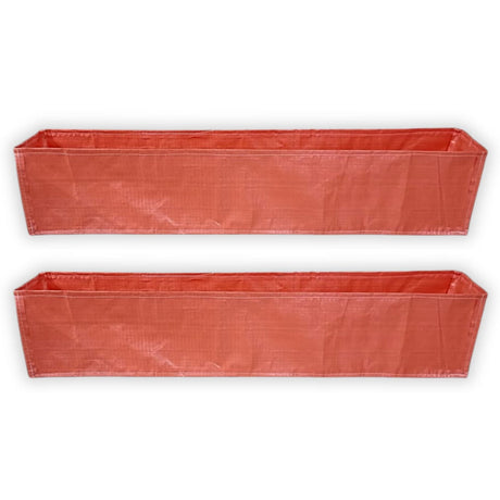 SINGHAL HDPE UV Protected Rectangular Grow Bags 60x12x12 Inches Pack of 2, Ideal for Terrace and Vegetable Gardening (Orange) - Singhal Mart